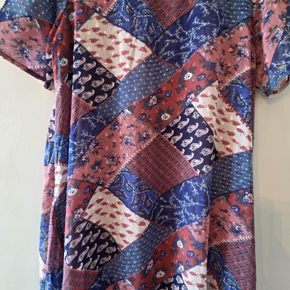 Melloday Patchwork Boho Hippie Casual Mini Dress Size Large - Picture 6 of 12